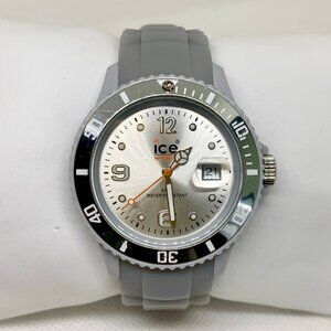 Ice Watch gray Unisex date watch 40mm Silicone Band Quartz rotating bezel runnin